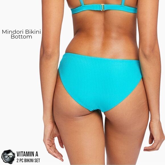 VITAMIN A SWIM BIKINI SET : MAGENTA COSMO TRIANGLE TOP + TURQUOISE MIDORI BOTTOM - Picture 12 of 16